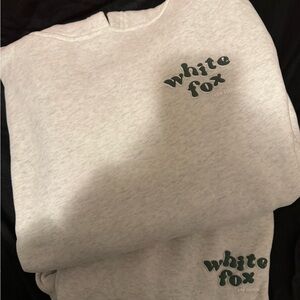 White Fox Gray Sweatshirt and sweatpants